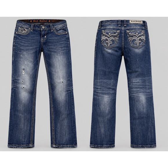 Rock Revival Denim - Rock Revival Jeans Women 29 Denim TAMA Easy Straight rhinestones embelished